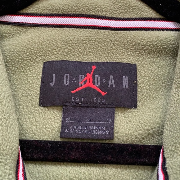 NEW Jordan Mens Medium Winterized Fleece Half-Zip - Light Olive (FD7863-340) - Picture 5 of 7